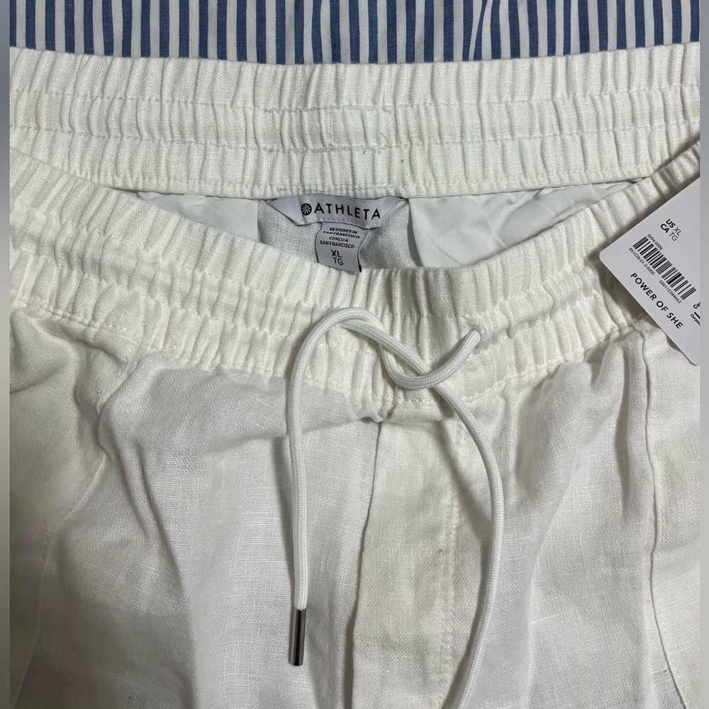 ATHLETA RETREAT LINEN WIDE LEG PANTS